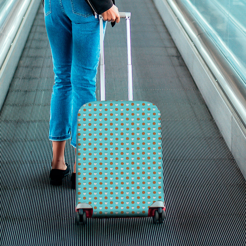 Milk And Cookies Pattern Print Luggage Cover