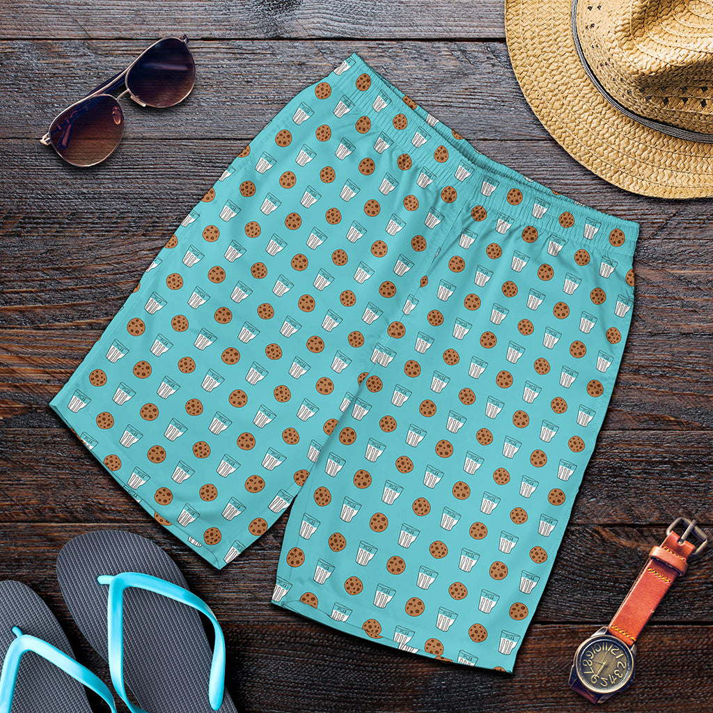 Milk And Cookies Pattern Print Men's Shorts