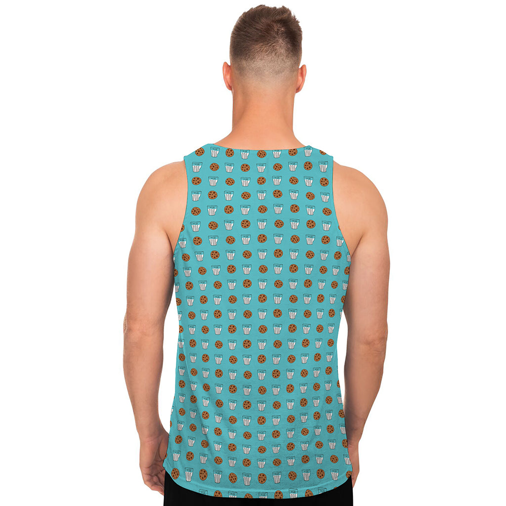 Milk And Cookies Pattern Print Men's Tank Top