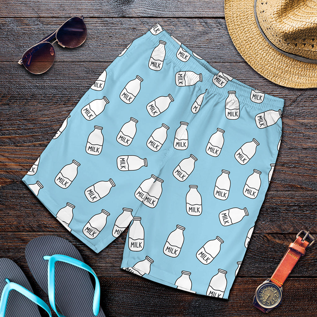 Milk Bottle Cartoon Pattern Print Men's Shorts