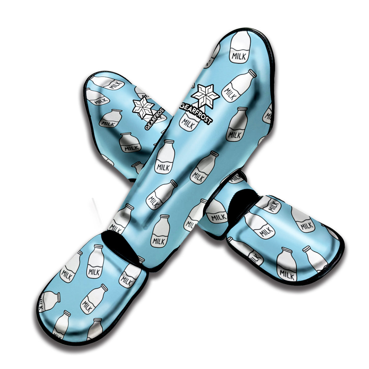 Milk Bottle Cartoon Pattern Print Muay Thai Shin Guard