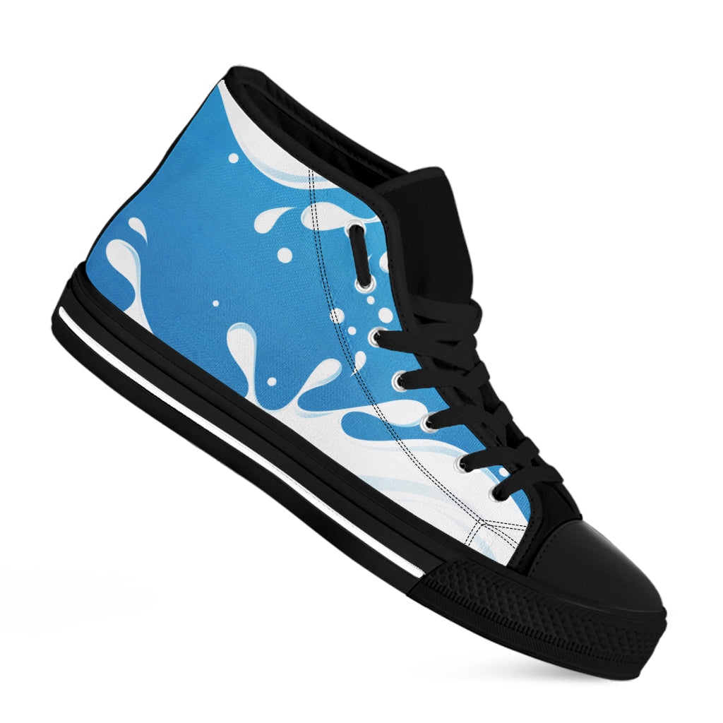 Milk Print Black High Top Shoes
