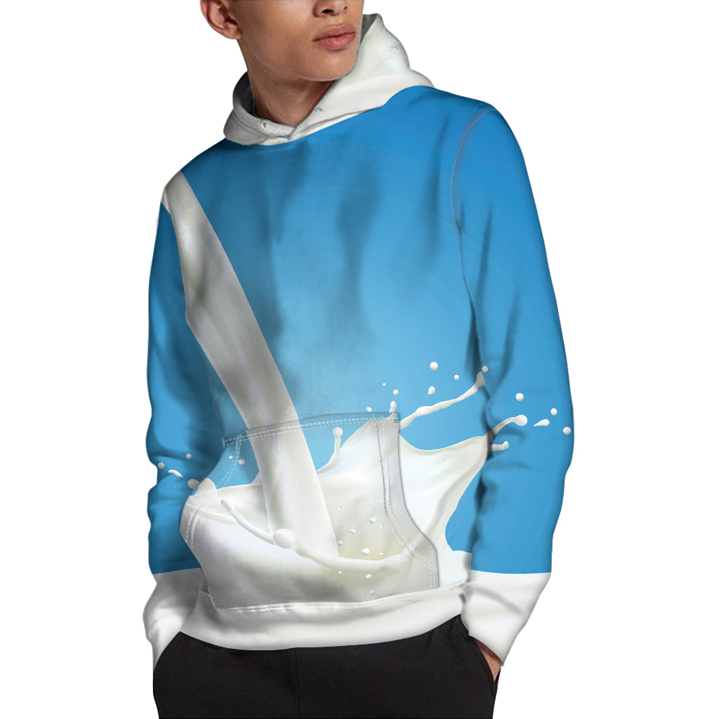 Milk Splash Print Pullover Hoodie