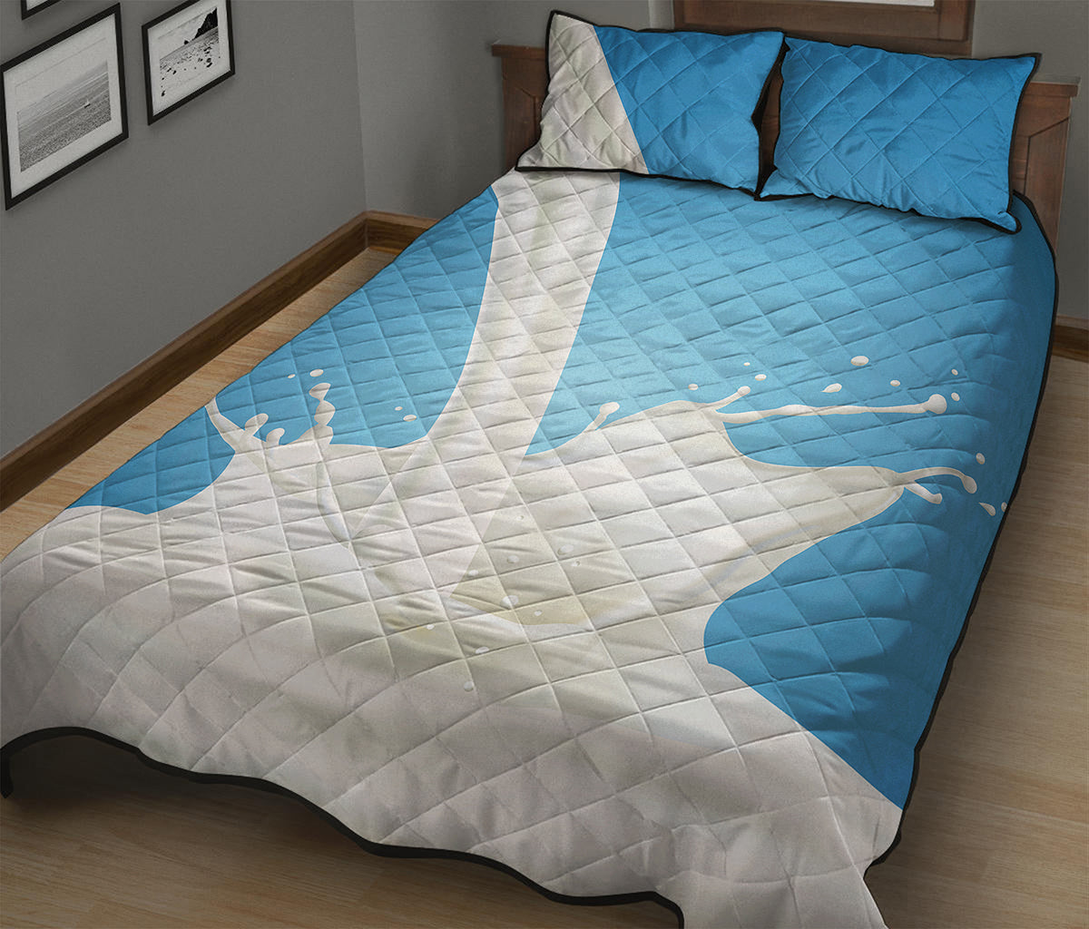 Milk Splash Print Quilt Bed Set
