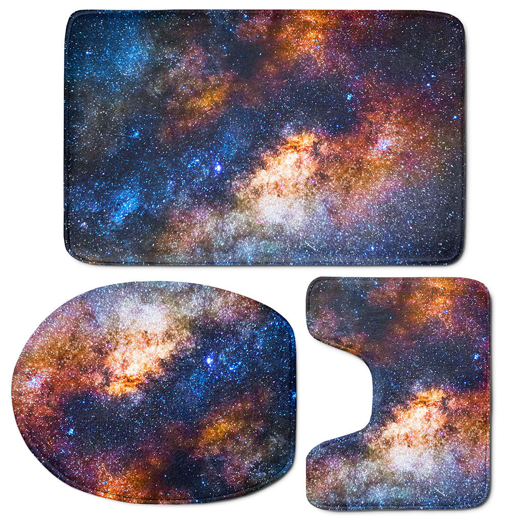 Milky Way Universe Galaxy Space Print 3 Piece Bath Mat Set