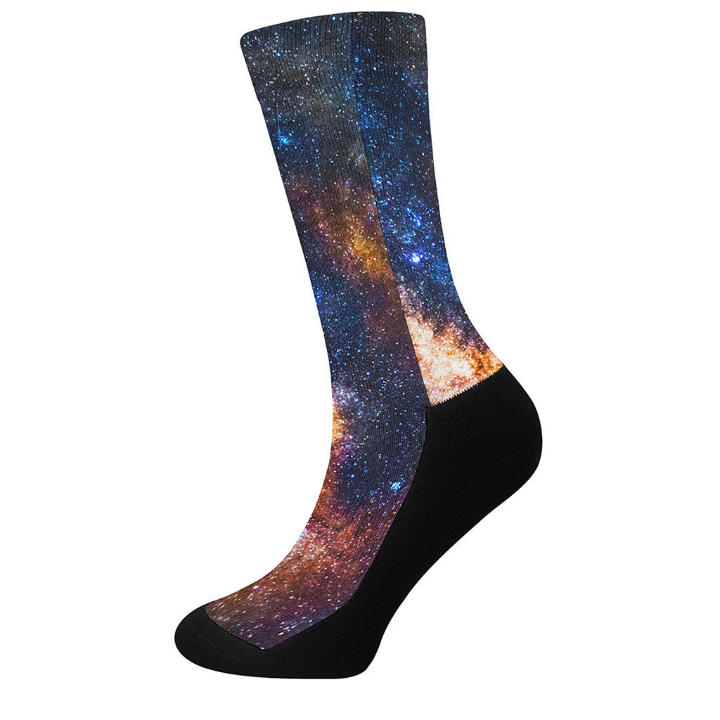 Milky Way Universe Galaxy Space Print Crew Socks