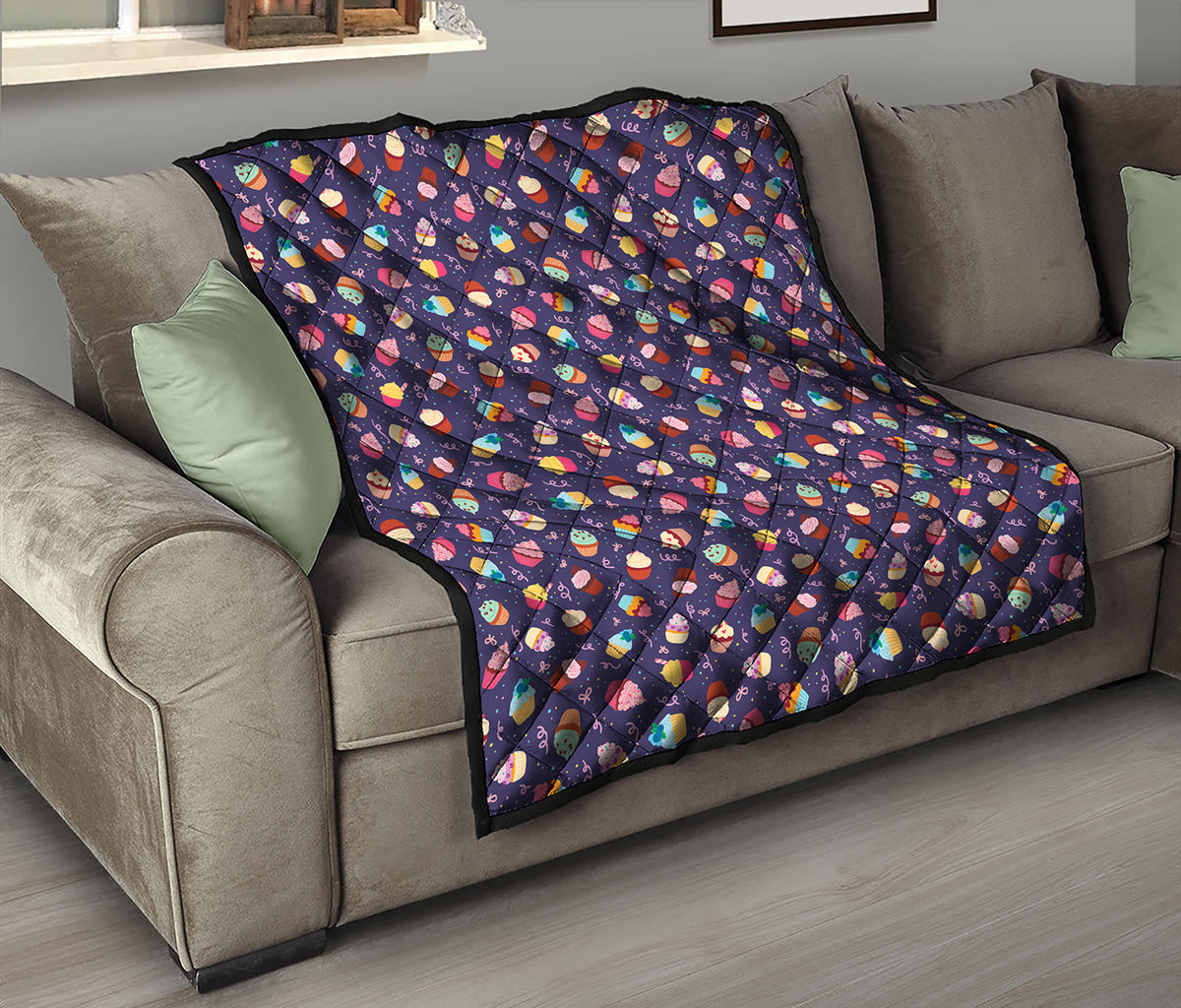 Mini Cupcake Pattern Print Quilt