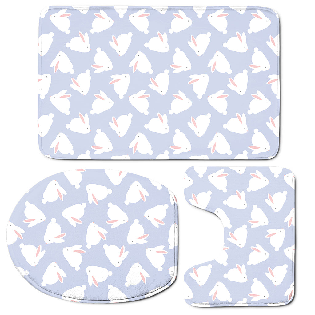 Mini Rabbit Pattern Print 3 Piece Bath Mat Set