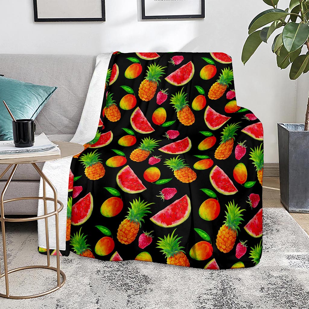 Mix Fruit Pineapple Pattern Print Blanket