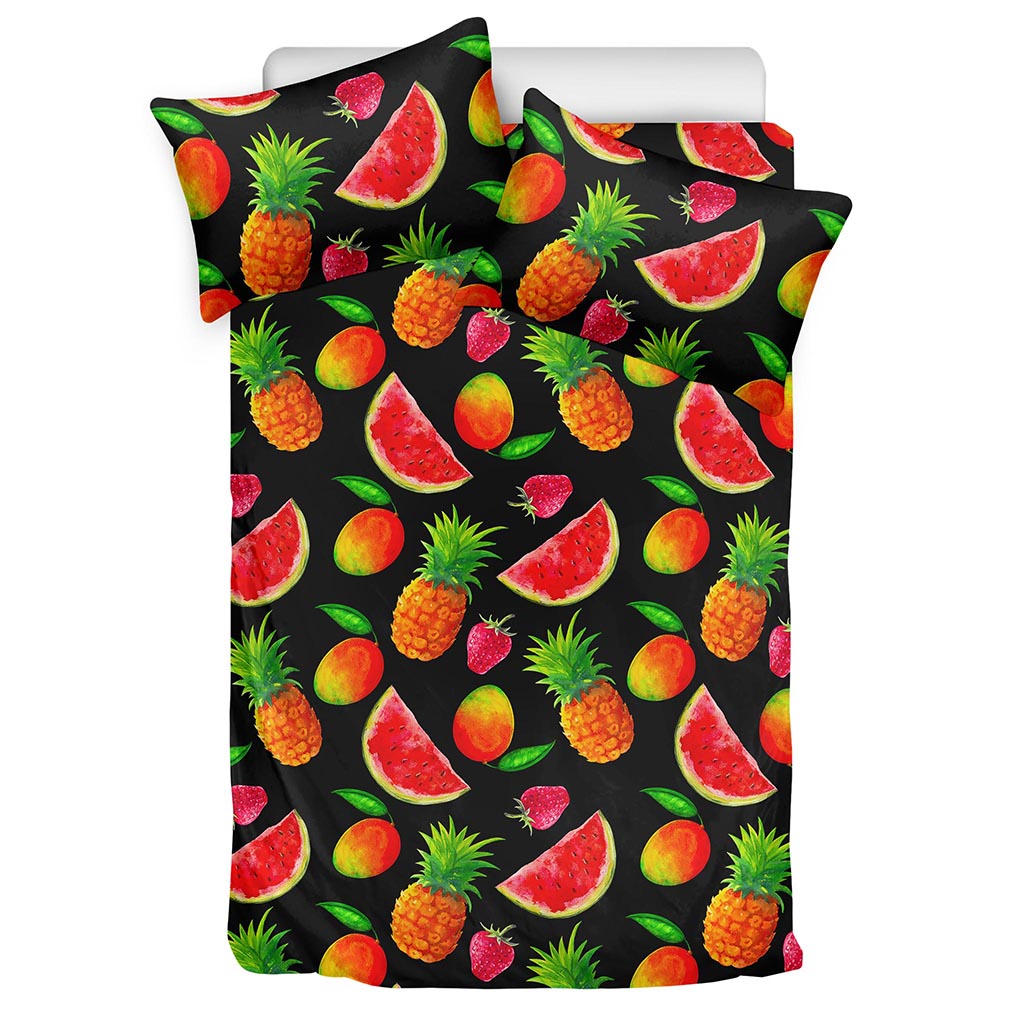 Mix Fruit Pineapple Pattern Print Duvet Cover Bedding Set