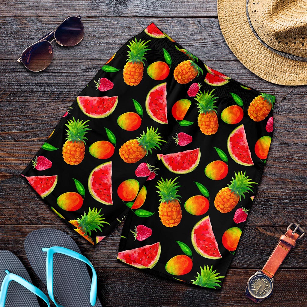 Mix Fruit Pineapple Pattern Print Men's Shorts