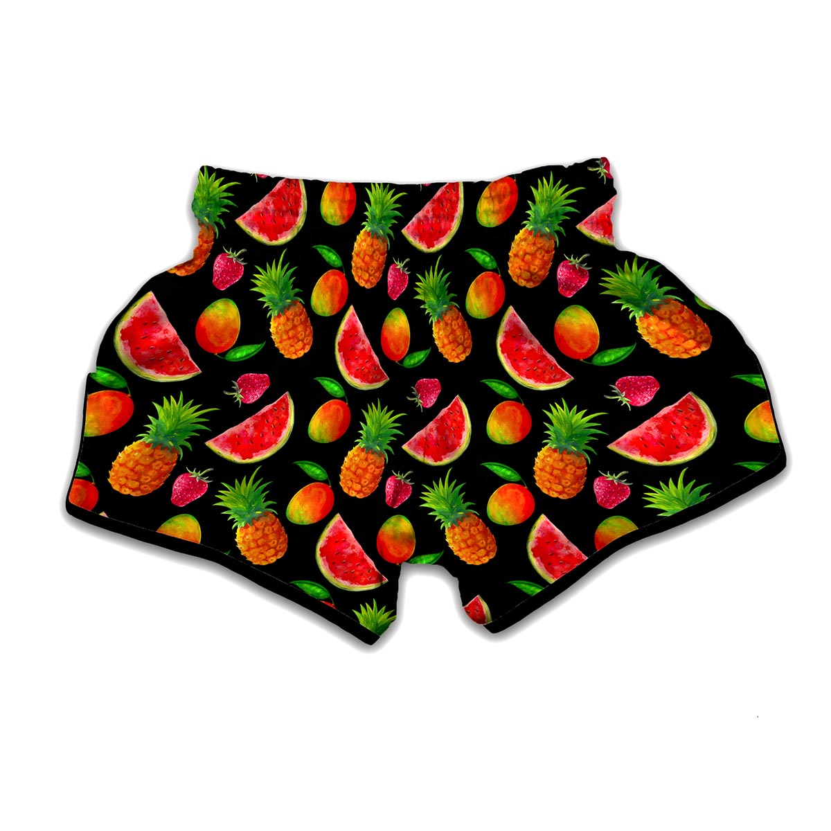 Mix Fruit Pineapple Pattern Print Muay Thai Boxing Shorts
