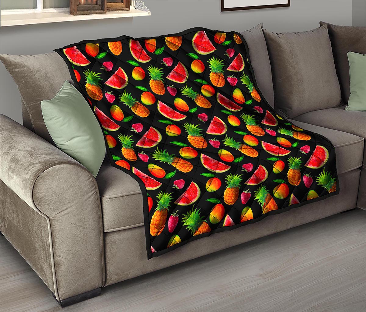 Mix Fruit Pineapple Pattern Print Quilt