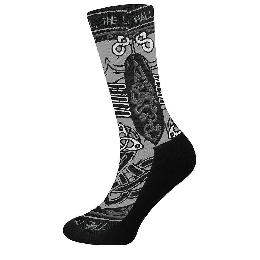 Mjolnir Hammer Of Thor Print Crew Socks