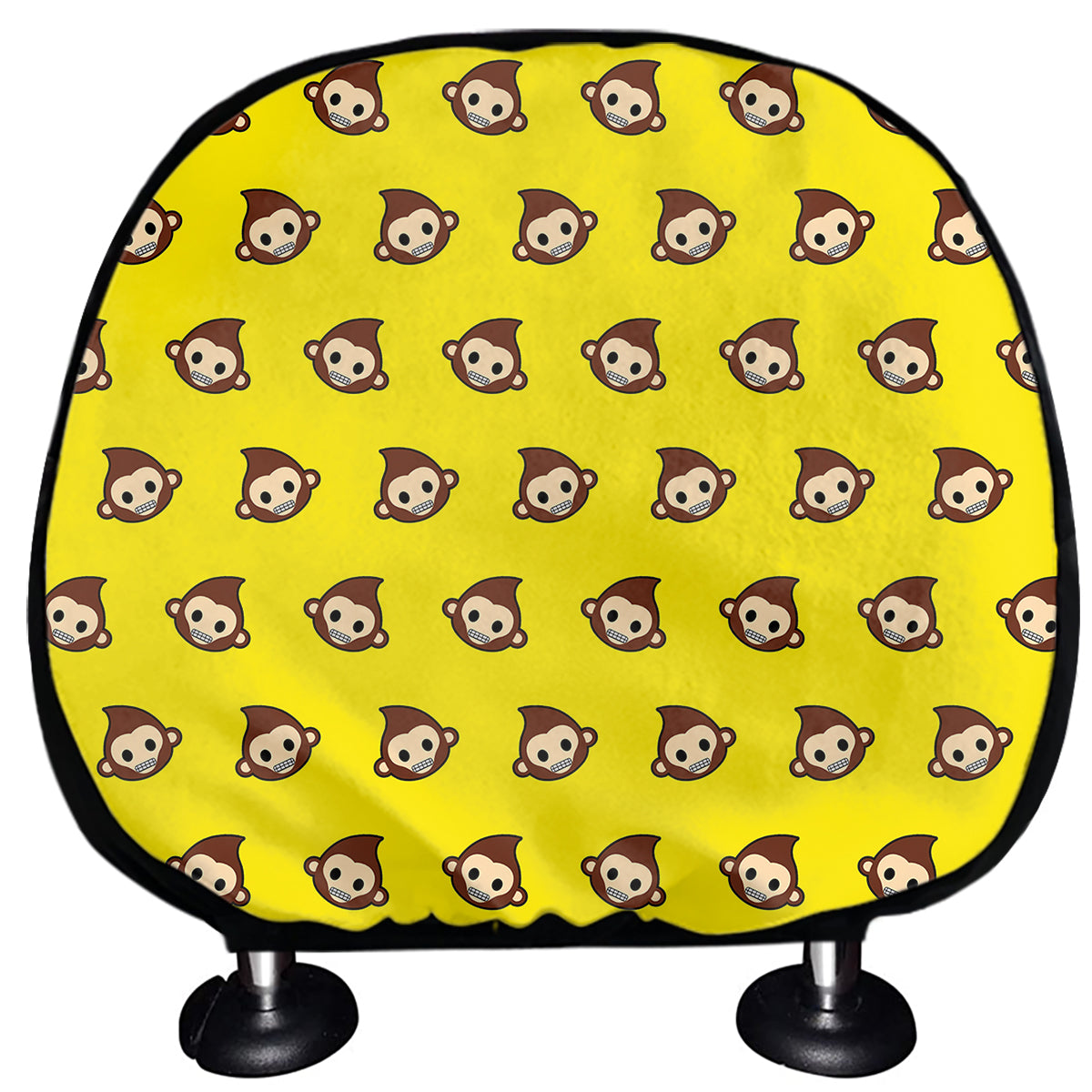 Monkey Emoji Pattern Print Car Headrest Covers
