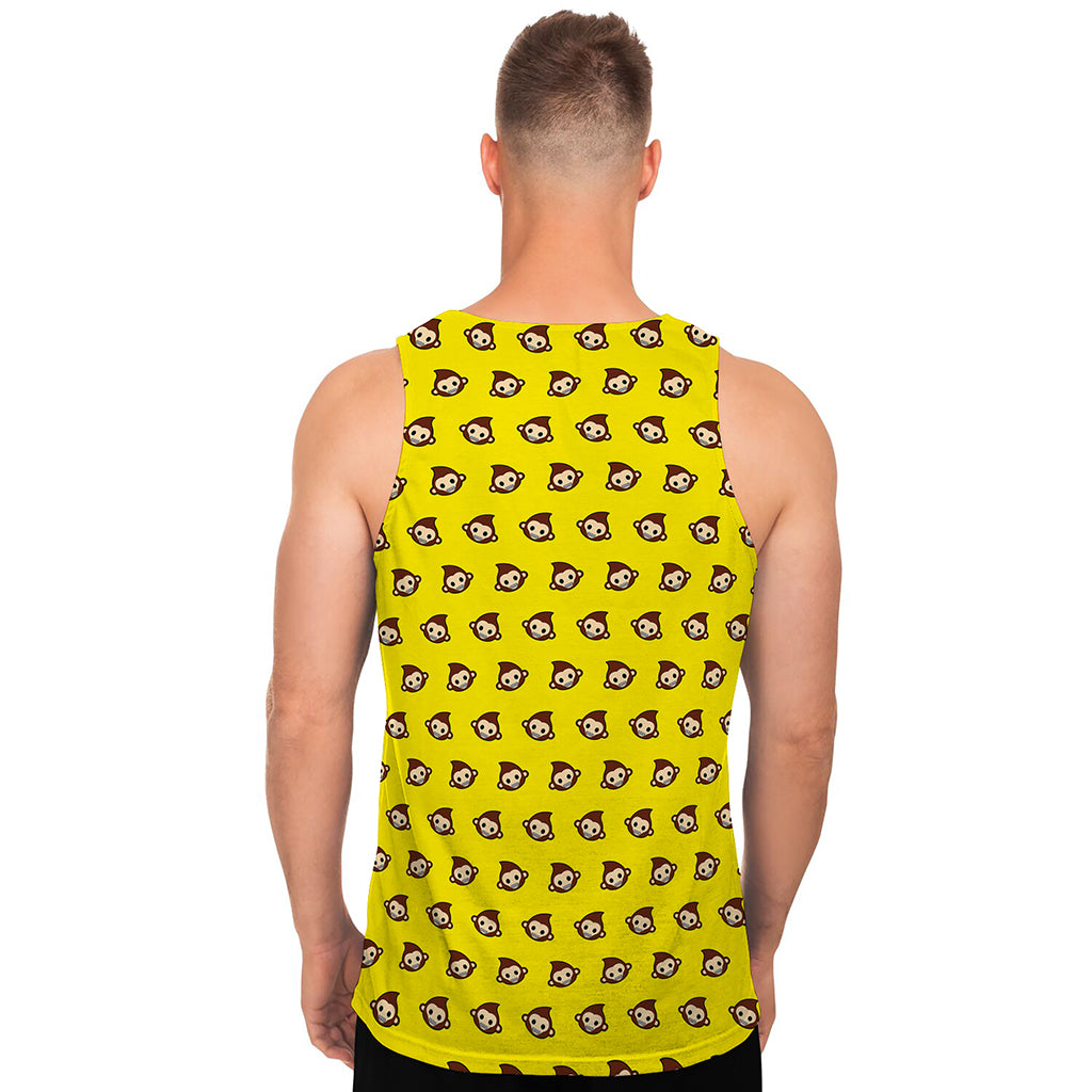 Monkey Emoji Pattern Print Men's Tank Top
