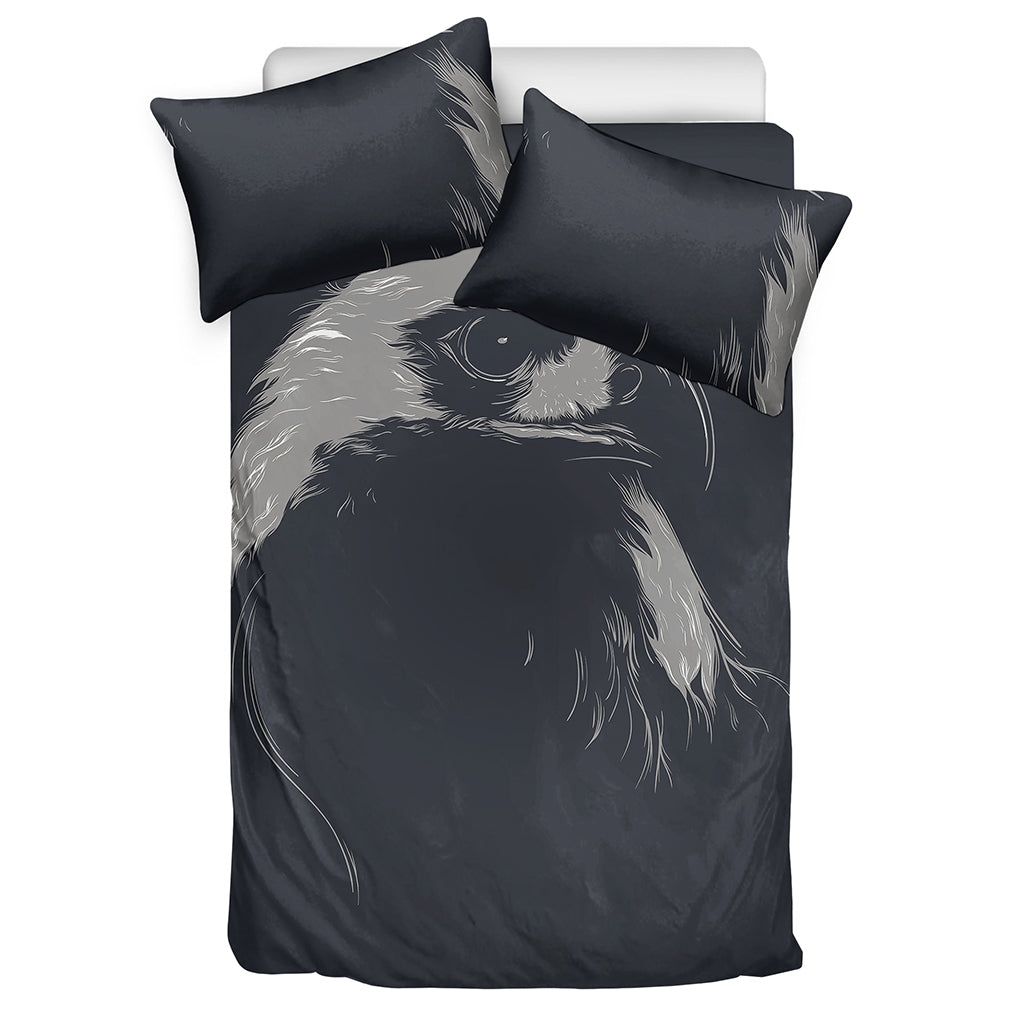 Monochrome Eagle Print Duvet Cover Bedding Set