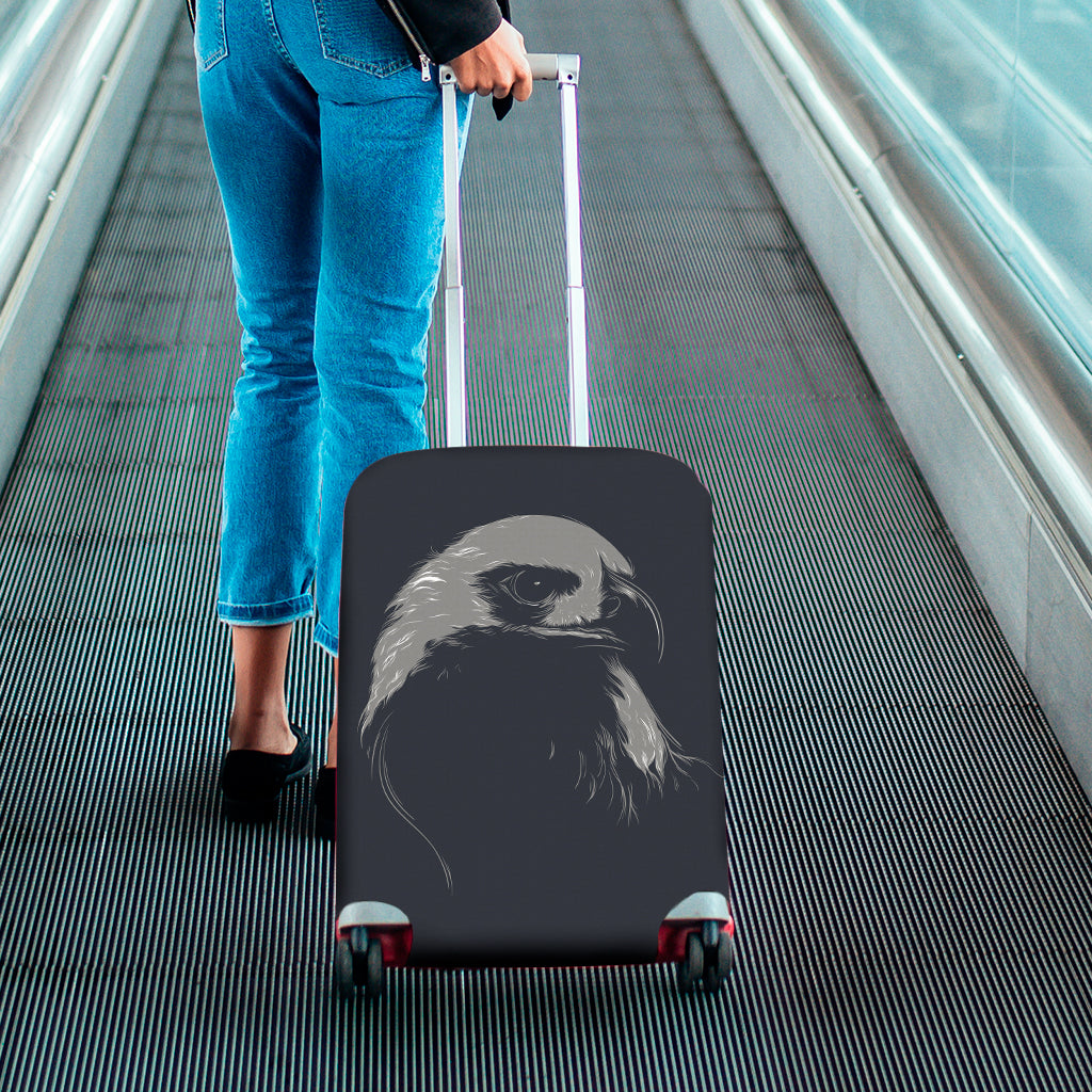 Monochrome Eagle Print Luggage Cover