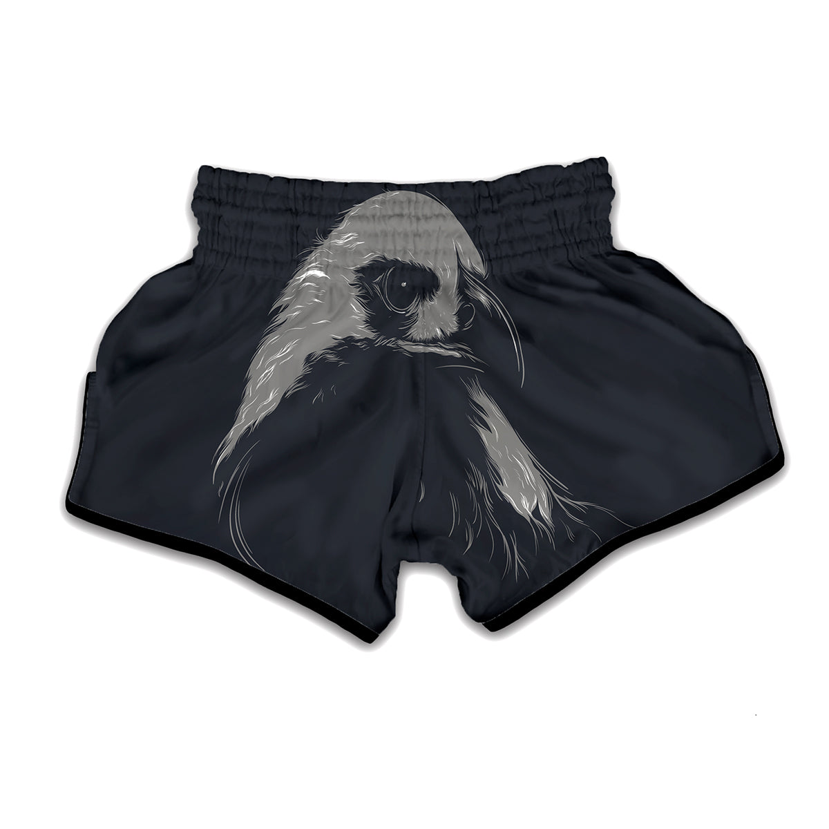 Monochrome Eagle Print Muay Thai Boxing Shorts