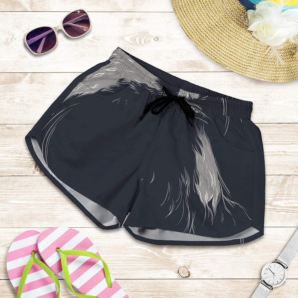 Monochrome Eagle Print Women's Shorts