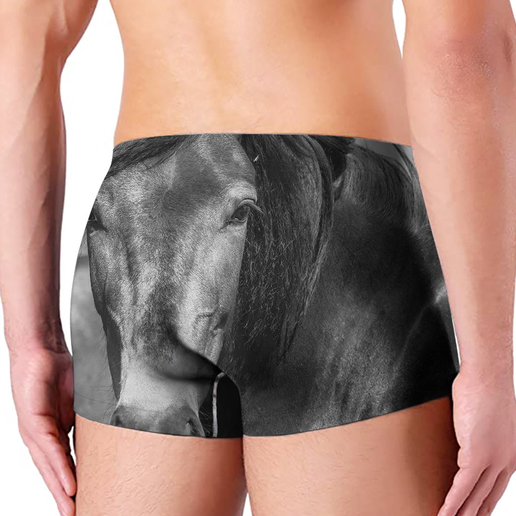 Monochrome Horse Print Men's Boxer Briefs