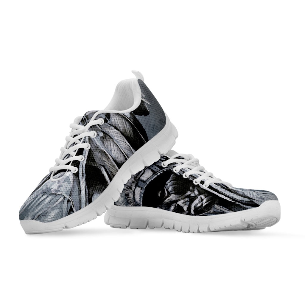 Monochrome Native Indian Portrait Print White Sneakers