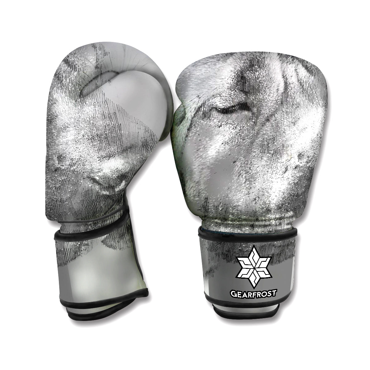 Monochrome Shar Pei Print Boxing Gloves