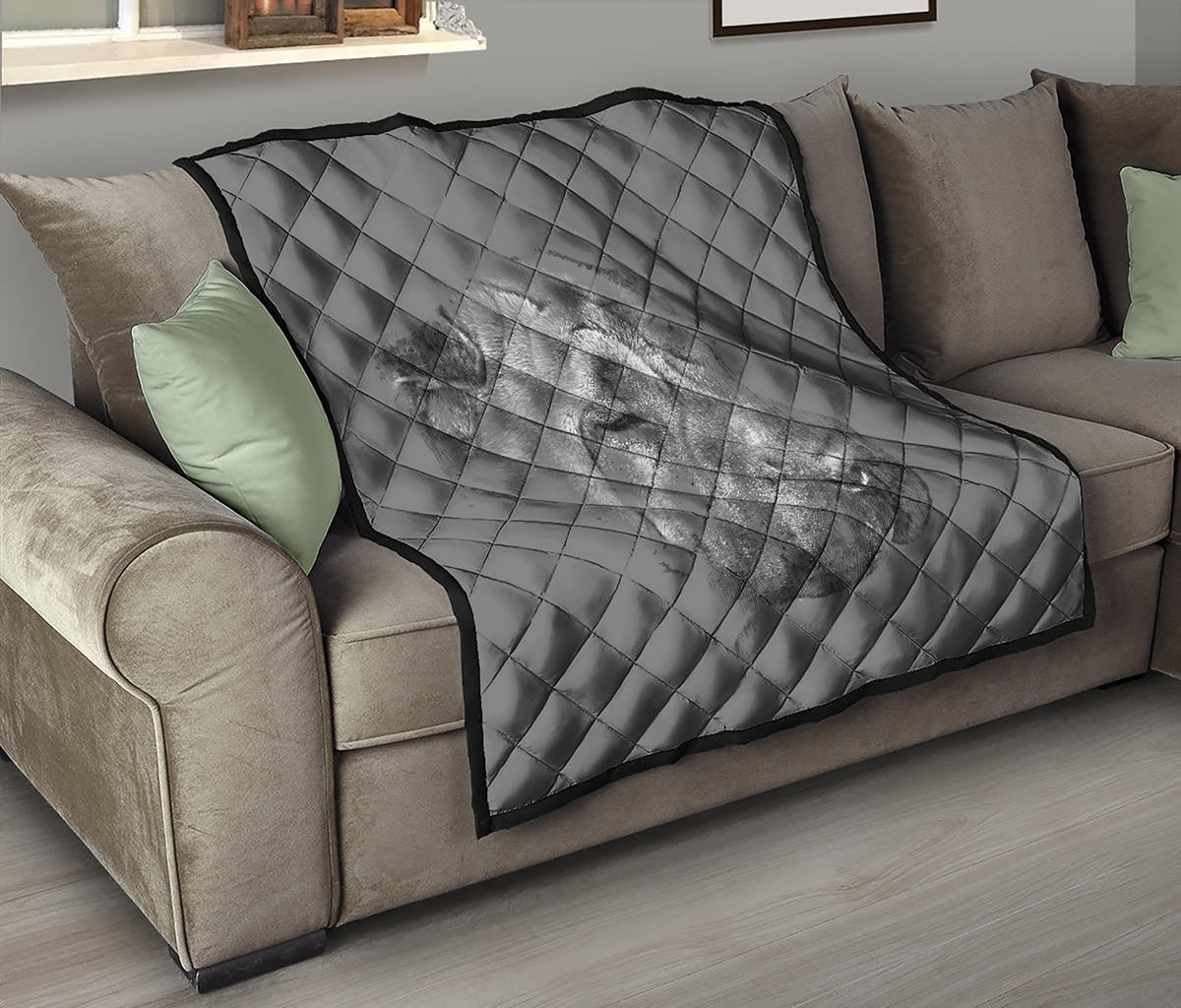 Monochrome Shar Pei Print Quilt