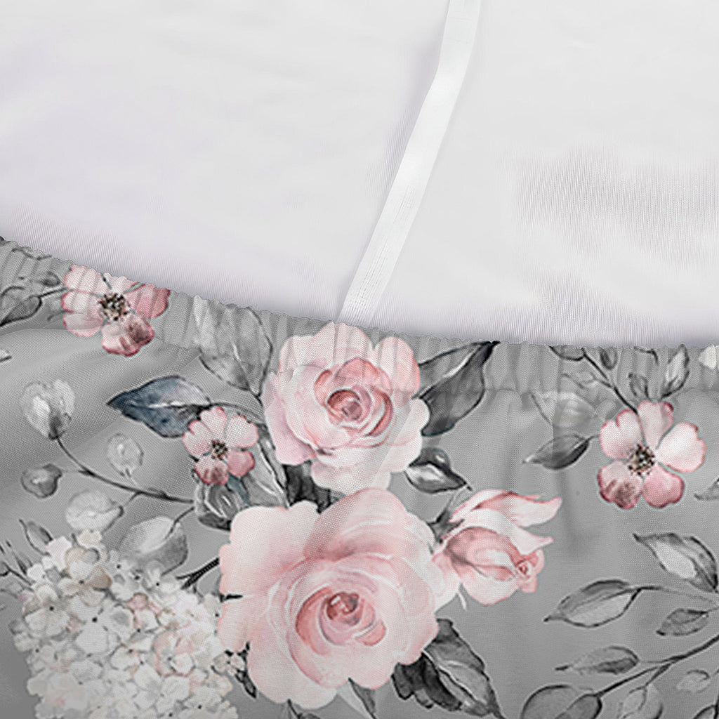 Monochrome Spring Floral Print Sofa Cover