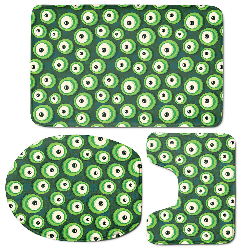 Monster Eyes Pattern Print 3 Piece Bath Mat Set