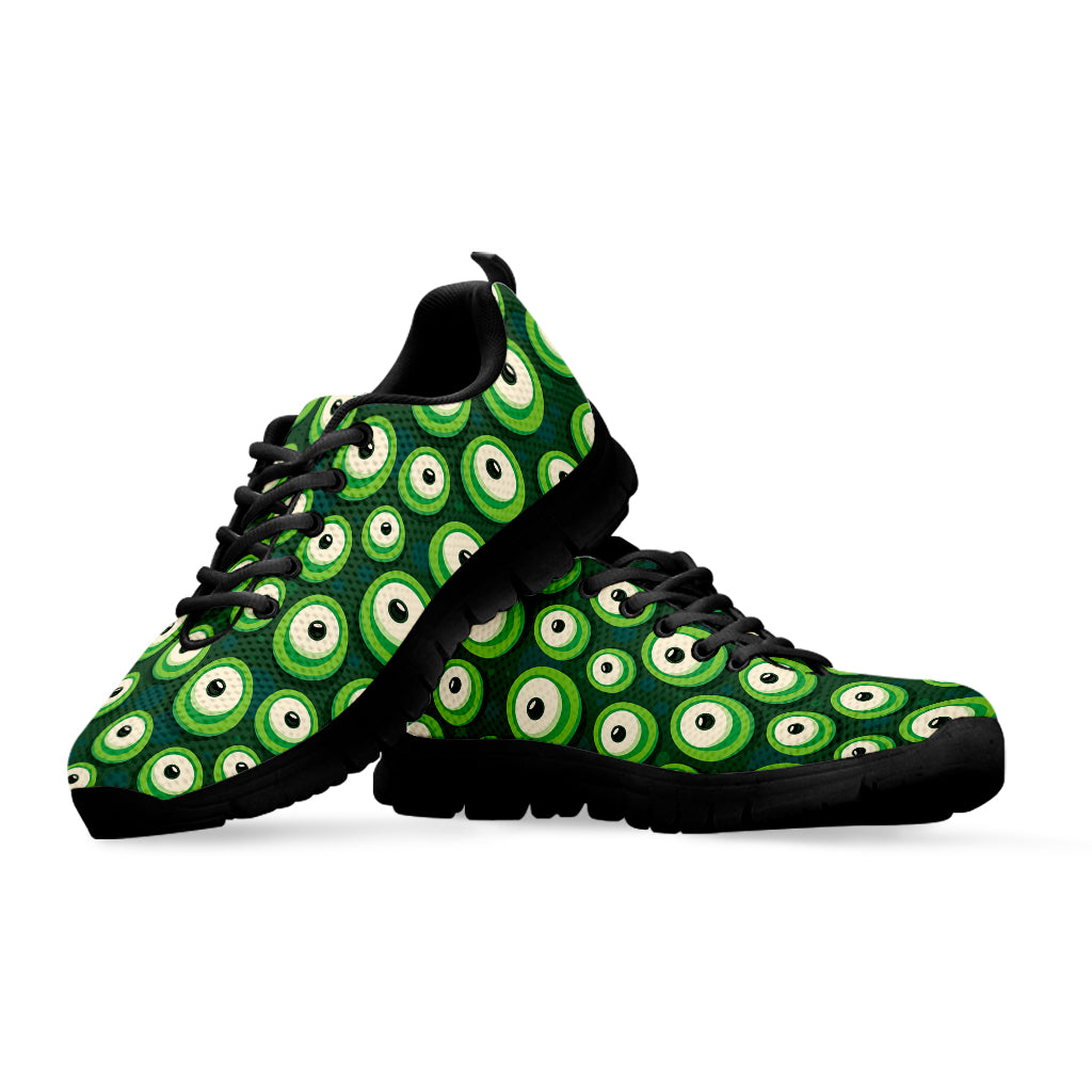 Monster Eyes Pattern Print Black Sneakers