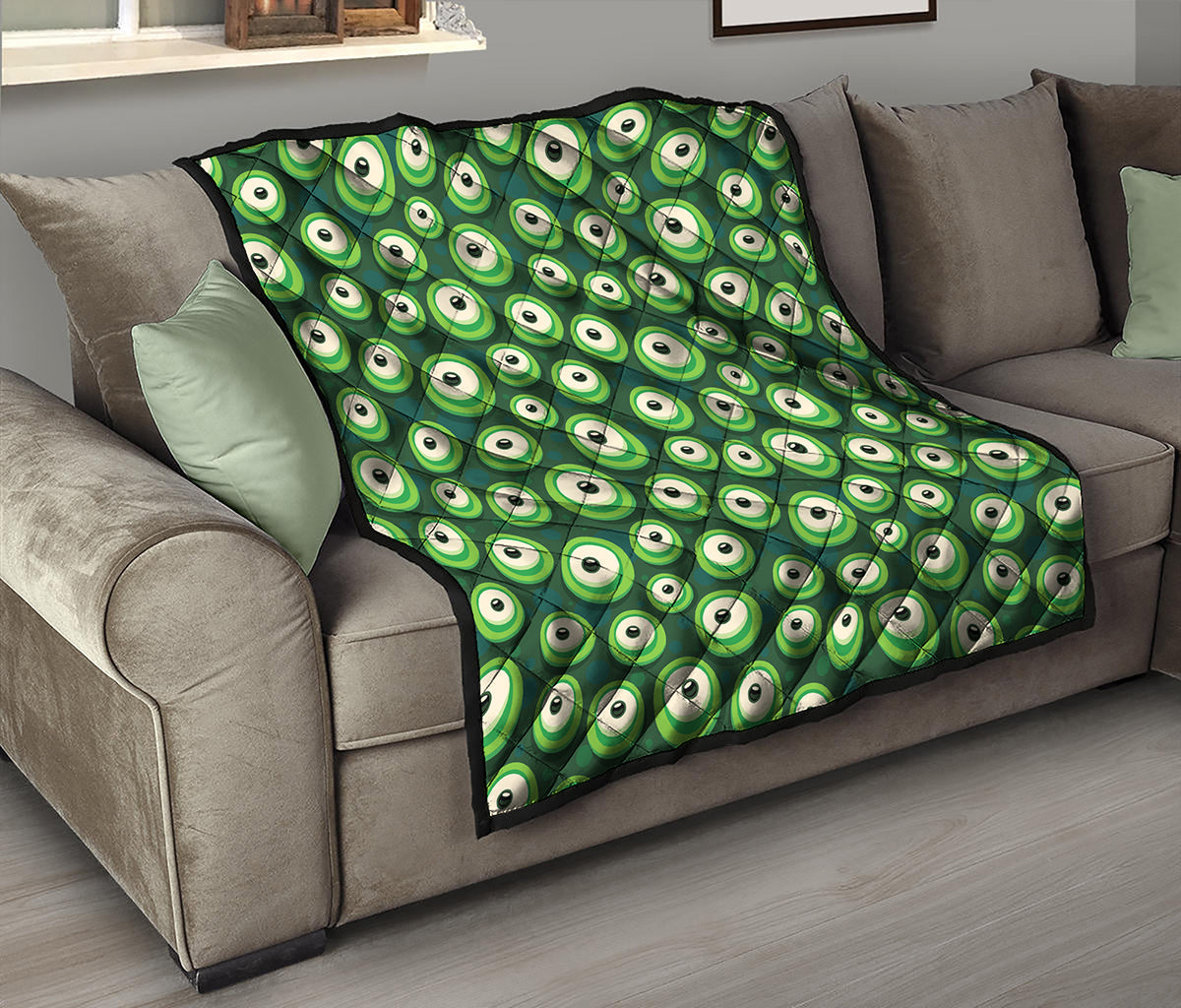 Monster Eyes Pattern Print Quilt