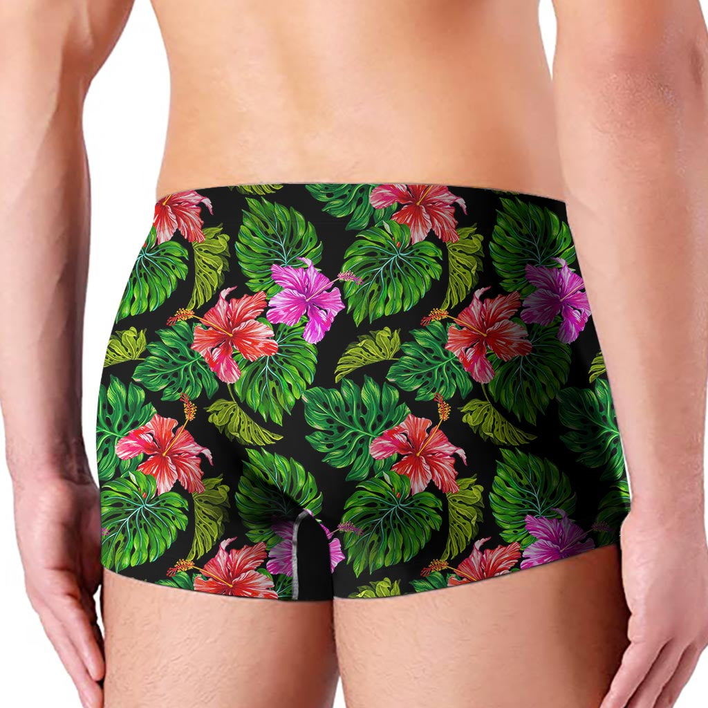 Monstera Hibiscus Hawaii Pattern Print Men's Boxer Briefs