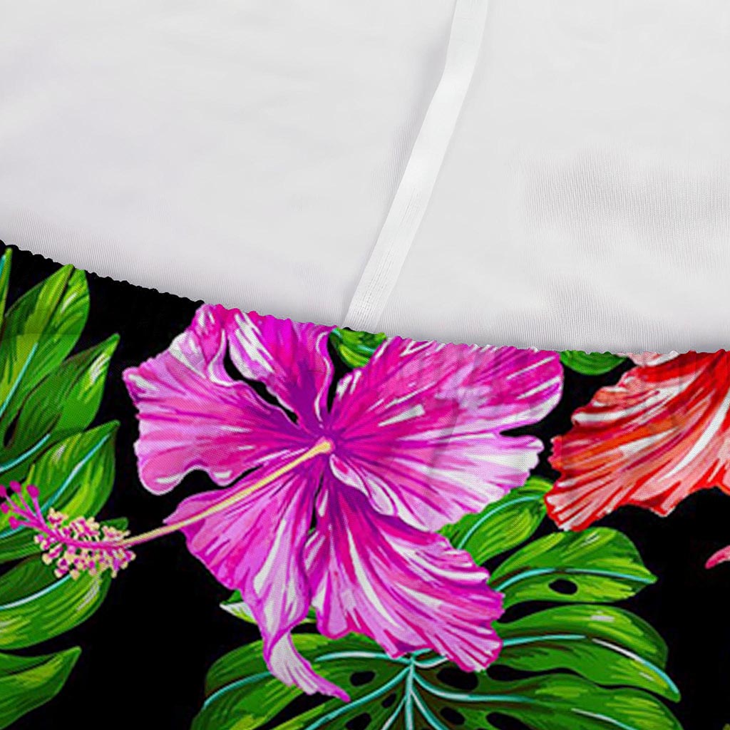 Monstera Hibiscus Hawaii Pattern Print Sofa Cover