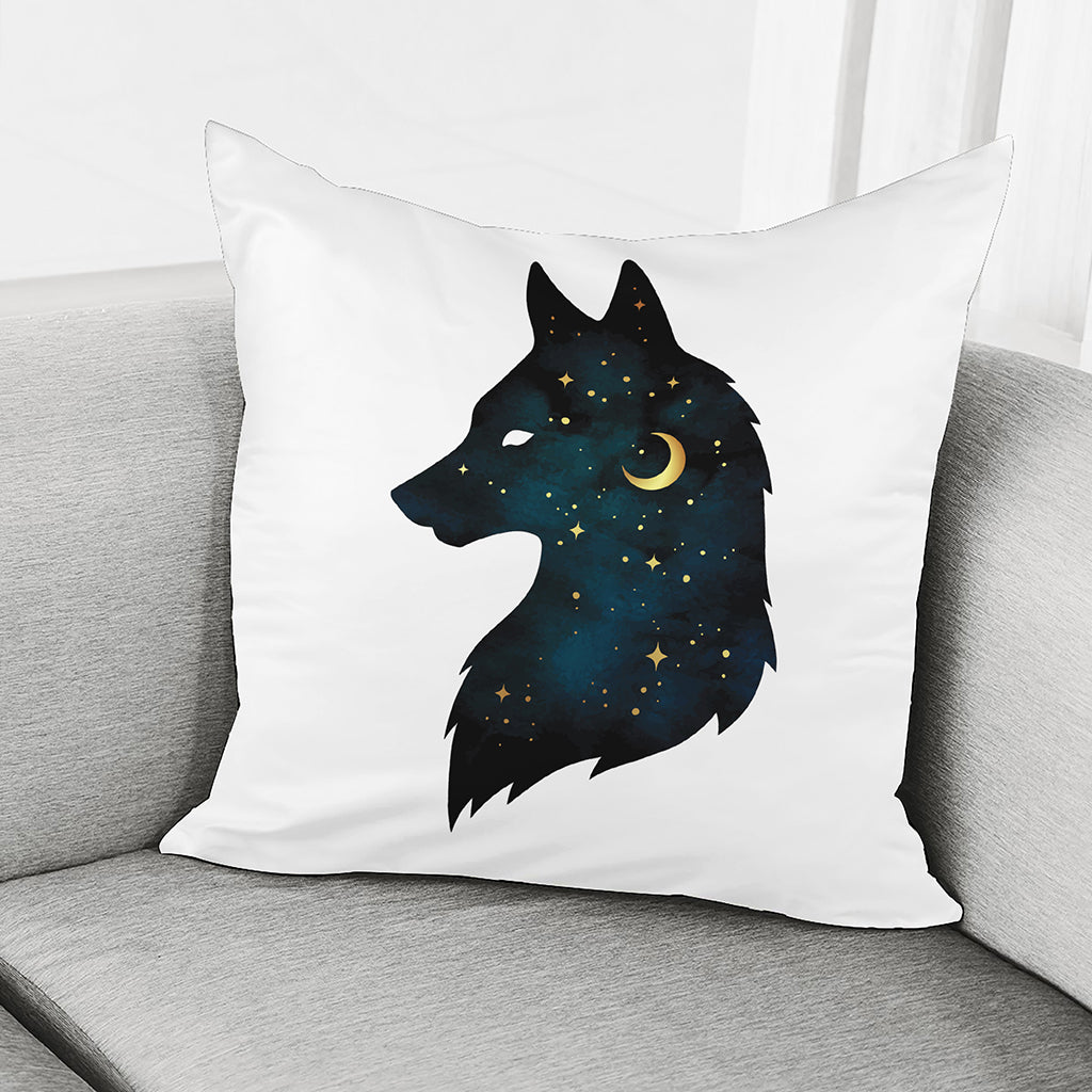 Moon And Stars Wolf Spirit Print Pillow Cover