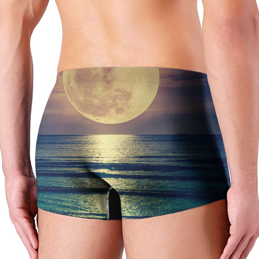 Moon Beach Print Men's Boxer Briefs
