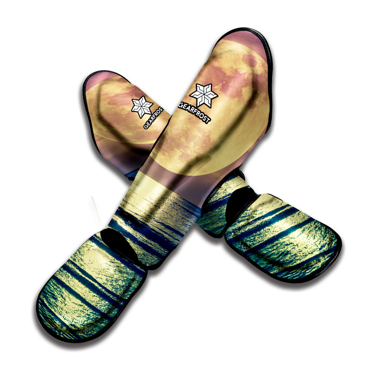 Moon Beach Print Muay Thai Shin Guard
