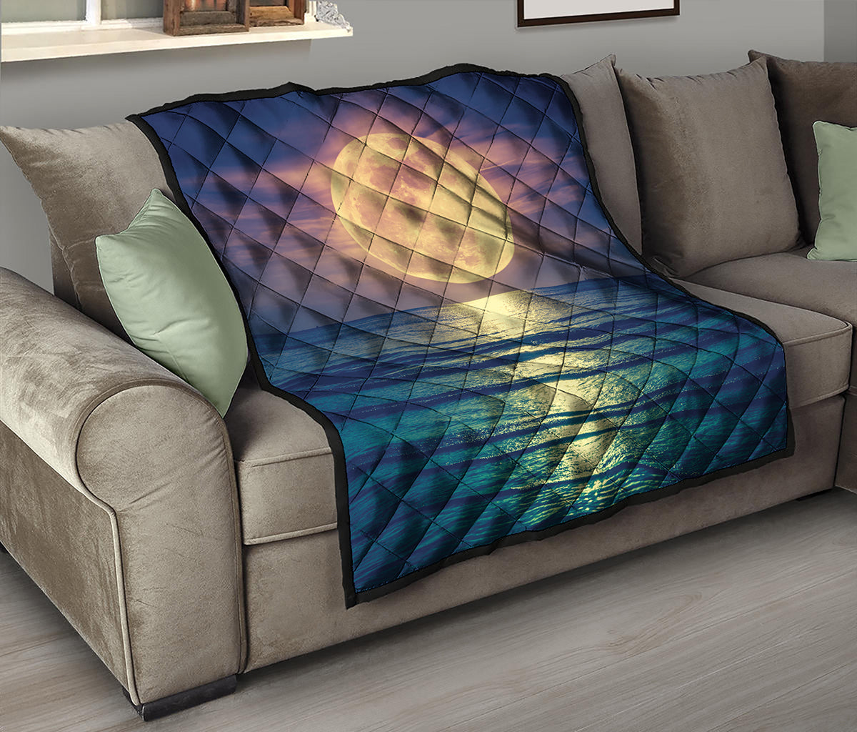 Moon Beach Print Quilt