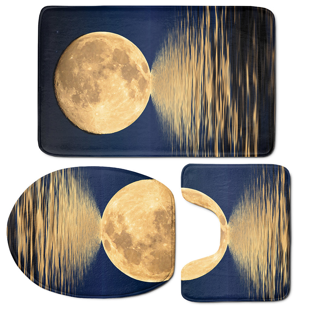 Moonlight On The Sea Print 3 Piece Bath Mat Set