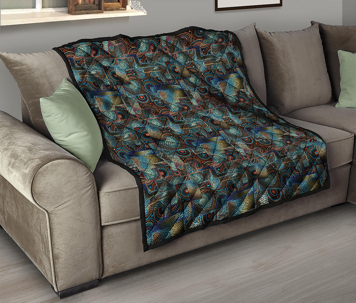 Mosaic Patchwork Pattern Print Quilt