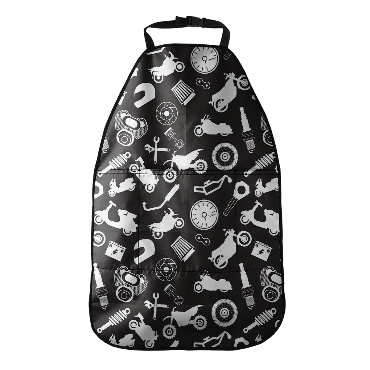 Motorcycle Equipment Pattern Print Car Seat Organizers