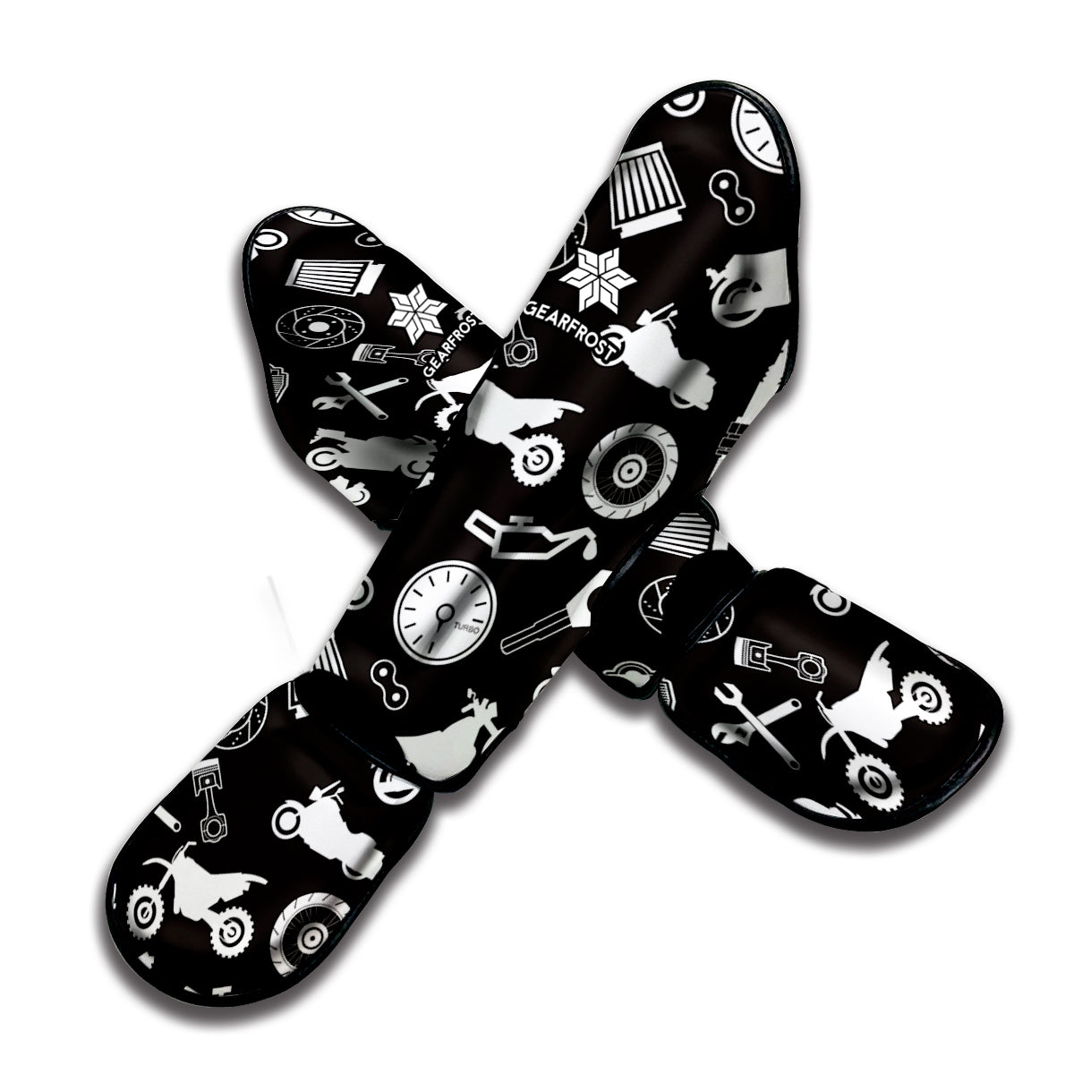 Motorcycle Equipment Pattern Print Muay Thai Shin Guard