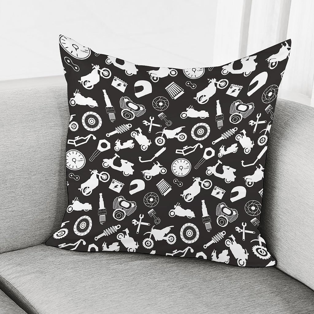 Motorcycle Equipment Pattern Print Pillow Cover