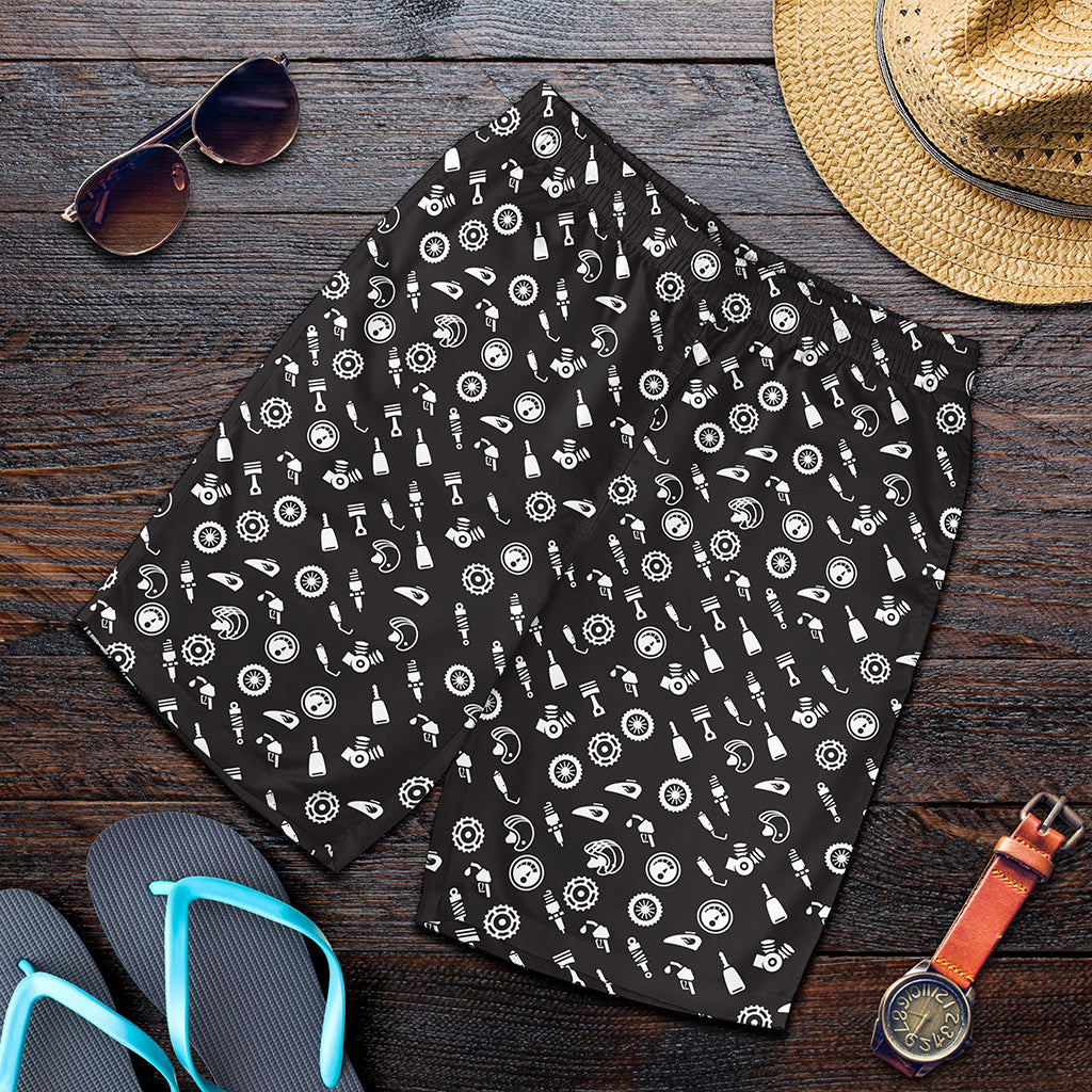 Motorcycle Parts Pattern Print Men's Shorts