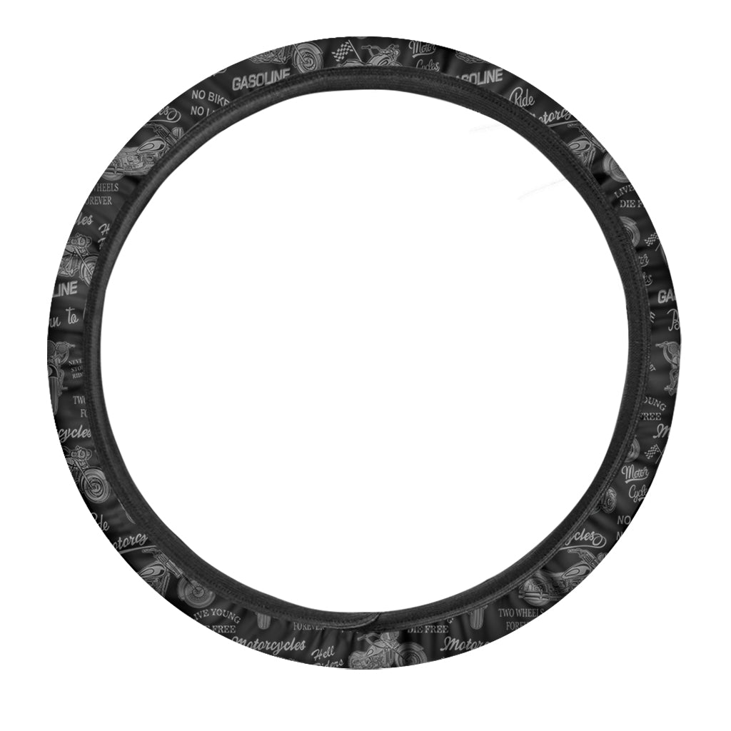 Motorcycle Quote Pattern Print Car Steering Wheel Cover