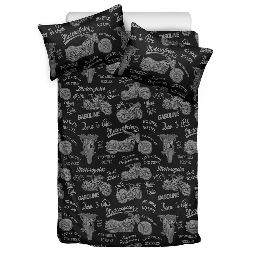 Motorcycle Quote Pattern Print Duvet Cover Bedding Set