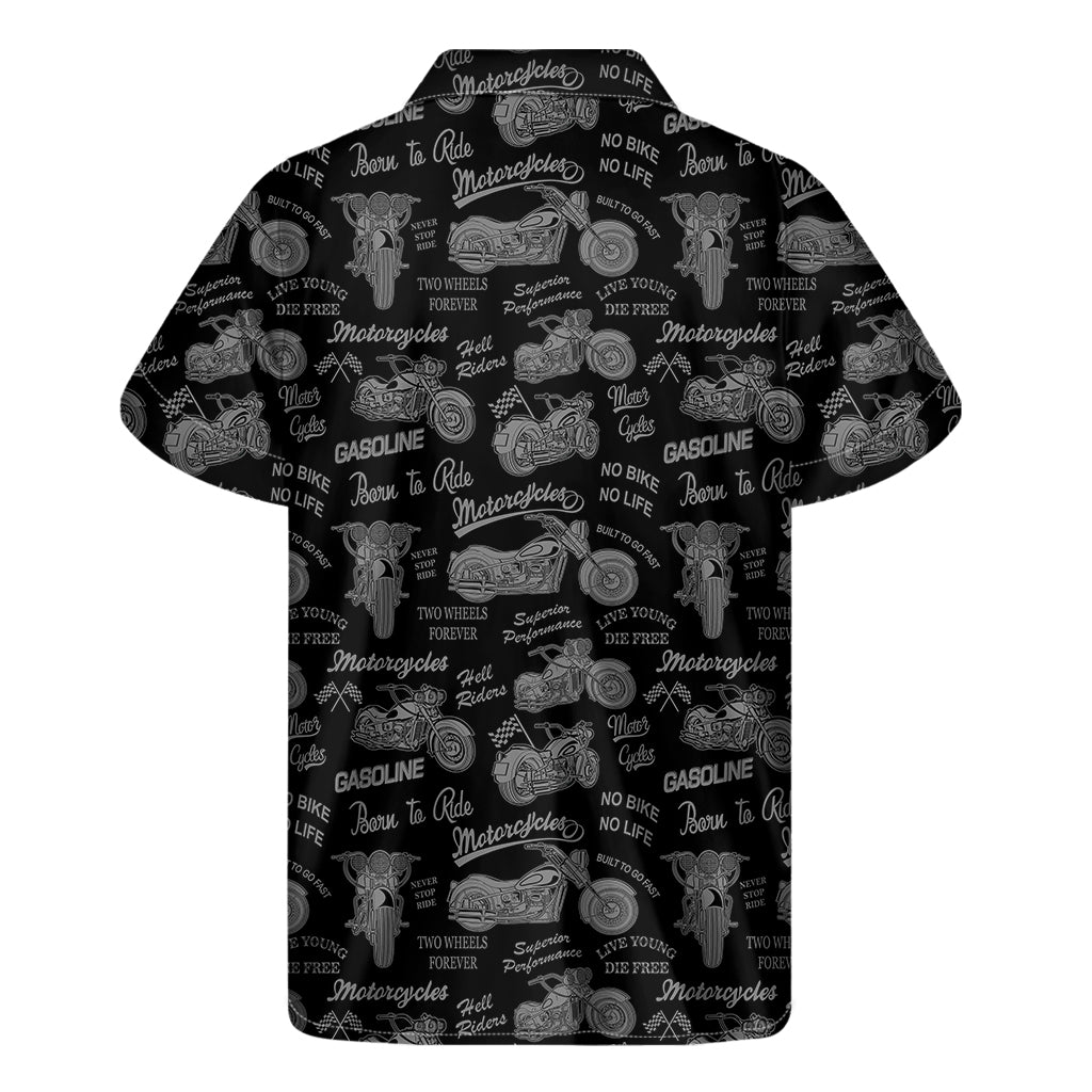 Motorcycle Quote Pattern Print Men's Short Sleeve Shirt