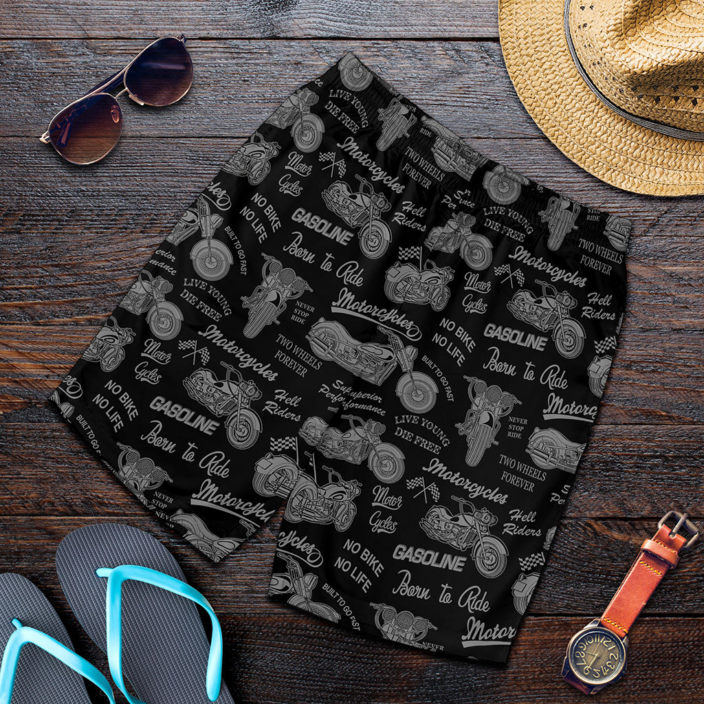 Motorcycle Quote Pattern Print Men's Shorts