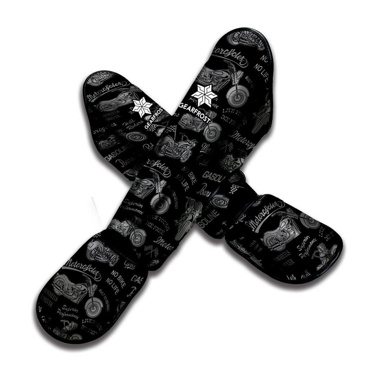 Motorcycle Quote Pattern Print Muay Thai Shin Guard
