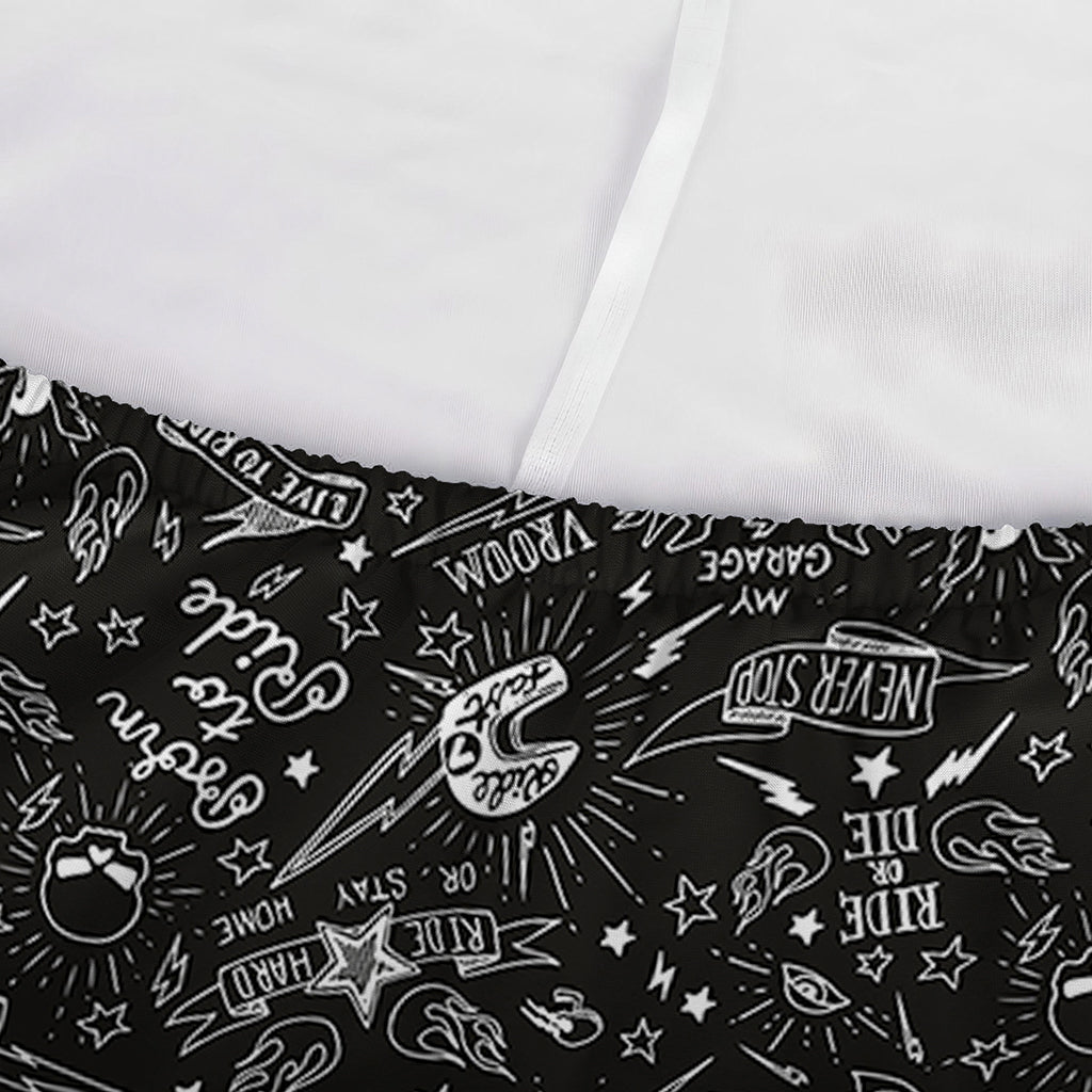 Motorcycle Words Pattern Print Sofa Cover